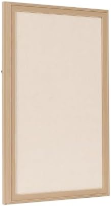 Kate and Laurel Oakhurst Rectangle Framed Linen Fabric Pinboard, 15 x 24, Light Tan, Traditional Bulletin Board with Stepped Profile for Motivational Vision Board or Wall Organization by KateandLaurel