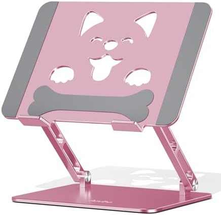 Aoviho Aluminum Laptop Stand for Desk Fit for All 10"-17.3" Laptops, Pink by Aoviho
