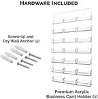 Marketing Holders Wall Business Card Holder with Hanging Hardware for 3.5" x 2" Gift Cards Clear Acrylic 21 Slot Display Holds 50 Contact or 30 Membership Cards No Assembly - Image 6