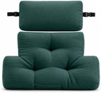 2 Piece Neck Pillow and Lumbar Support Back Cushion Set for Recliner, Green by WhereEaseMeetsGrace