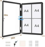 Mifuro 26"x20" Enclosed Bulletin Board, Lockable Weather-Resistant Aluminum Cork Noticeboard for School & Office, Black Frame w/Grey Flet - Image 5