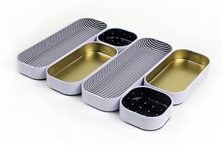 Three by Three Seattle Metal Drawer Organizer Tray Set, 6-Pc, 1" (Gold) by ThreebyThreeSeattle