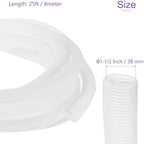 DMiotech 25ft Wire Loom Split Tubing 1 1/2 Inch(38 mm) ID White - Image 3