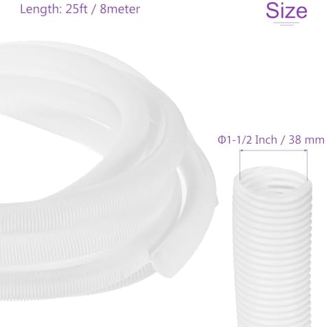 DMiotech 25ft Wire Loom Split Tubing 1 1/2 Inch(38 mm) ID White - Image 3