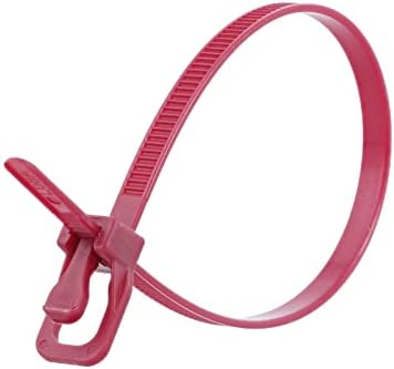 RETYZ 10-Inch Maroon Plenum-Rated Reusable Cable Ties – 100 Pack, 50 lb Strength, Patented Quick-Release, UL 94V-2 Certified, Safe for HVAC & Air-Handling Applications by RETYZ