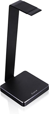 E-One Black Solid-Metal Aluminum Universal Gaming Headphone Stand/Hanger/Holder for Beats, Senheiser, Sony, Bose, Philips, Audio-Technica, Plantronics, Shure, Jabra, JVC, JBL, AKG, DJ, Gaming Headsets Display HO-HDP-ALE1BK-00 by LUXA2