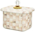 MACKENZIE-CHILDS Enamel Recipe Box, Brown-and-White Mocha Check by Unknown