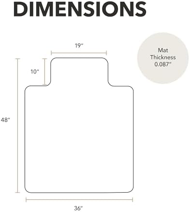 HON Office Chair Mat for Carpet, Heavy Duty, Clear Desk Mat, 36 x 48 in - Image 2