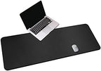 CENNBIE Leather Desk Mat,55" x 19.6" Extra Large Desk Pad Protector (Black) by CENNBIE