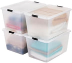 IRIS USA 4-Pack 55 Quart Clip Box with Latching Lid by IRISUSA