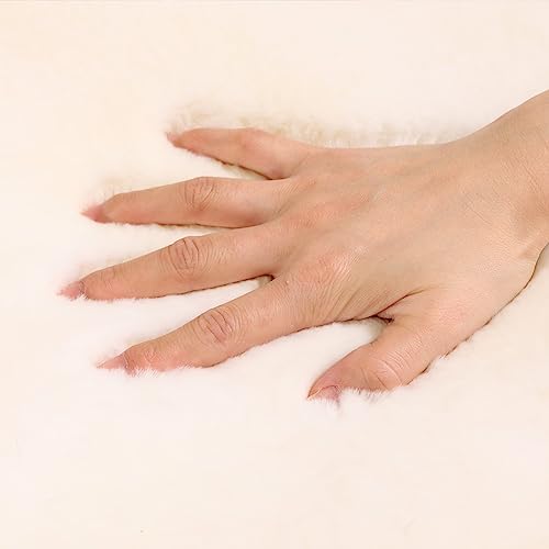 LLB Sheepskin Desk Chair Seat Cushion - Ivory White Fur, 19x19 Inch (Pack of 1) - Image 4