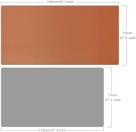 Mydours 55" x 28" XXL Large PU Leather Desk Mat, Gaming Mouse Pad, (Brown) - Image 3