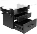 VIVO Black Corner Clamp-on Drawer and Shelf System, DESK-DR3C by VIVO