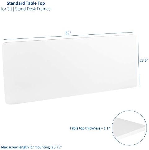 VIVO White 60 x 24 inch Solid Table Top, DESK-TOP60W - Image 3