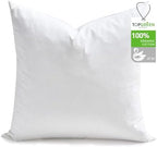 TOPGREEN Organic Feathers Down Euro Pillow Inserts 30x30, White by TOPGREEN