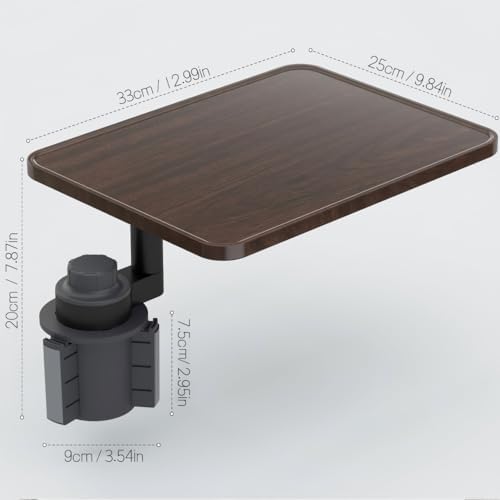 Car Desk for Laptop,360° Rotating Cup Holder Table，Wood Car Tray, Car Table & Car Food Tray，Steering Wheel Tray， Car Accessories for Women & Men. Compatible with Tesla Model Y/3/S, Ford F150& Most - Image 5