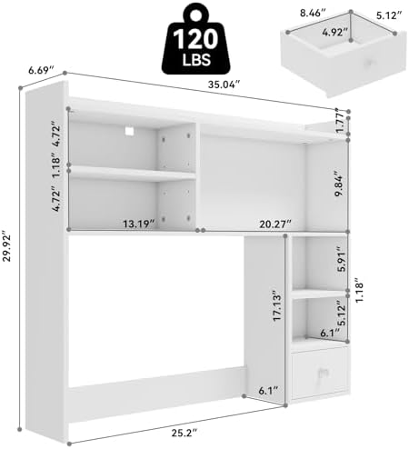 ELECWISH Desktop Bookshelf, Desk Shelf for Computer Desk, 35.04”, 6 Tier - Image 2