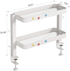 Clamp-On Desk Shelf Organizer, 2-Tier Metal Side Desktop Shelves - Image 3