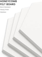 Fluxynara 8-Pack Hexagon Felt Bulletin Board Tiles, Milky White-1 - Image 3