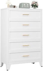 Ckzbx Metal Dresser Under Desk Metal Filing Cabinets, 53.54" H Drawer Chests of Drawers for Office, Garage (5 Drawers White 31.5inch Wide) by Ckzbx