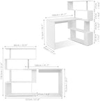 Mondeer 41.7" L-Shaped Desk with 4-Tier Shelves for Home Office, White - Image 3