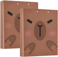 JIPONI 3 Ring Binder Capybara Face 1 Inch Round Binders for Men Women Students, Cute File Organizer for Office Home School by JIPONI