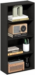 Furinno Basic Book Shelf, 4-Tier Bookcase with Open Shelf, Bookshelf, Cube Storage Organizer, 7 x 17 x 35, for Living Room, Bedroom, Home Office, Espresso by Furinno-FitsYourSpaceFitsYourBudget