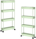 SPACELEAD 2-piece Set Slim Storage Cart 3 Tier,Bathroom Organizer Rolling Utility,Mobile Shelving Unit Slide Out for Office, Kitchen, Laundry Room & Narrow Places by Home