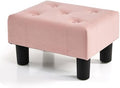 BRIAN & DANY Small Foot Stool, Velvet Foot Stools with Legs, Stable Small Footstool for Living Room, Pink by BRIANDANY
