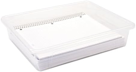 Storex Flat Storage Tray, Letter Size, 10 x 13 x 3 Inches, Unbreakable Clear, 5-Pack - Image 4