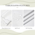 Colored Pencils in Cup Rectangle Tablecloth with Lace Edge - Image 5