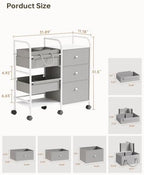 2in1 Baby Diaper Caddy Organizer and Storage Cart with Dividers and Drawers - Image 2