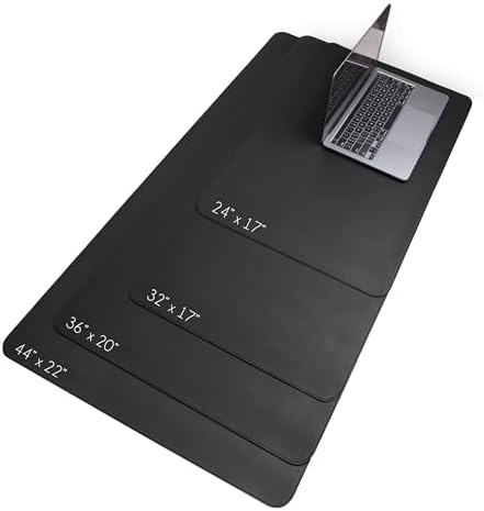 Vine Creations Leather Desk Mat Large 36" x 20", Desk Protector Mat, PU Leather Desk Pad, Non-Slip Large Mouse Pad, Desk Blotter, Desk Pads on Top of Desks, Home Office Desk Matt for Desktop (Black) - Image 3