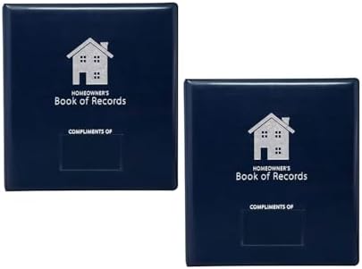 Homeowner's Book of Records Binder, Organize Household Receipts and Home Repair Record Keeping (Navy - 2 Pack) by RealEstateSupplyStore