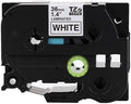 Brother P-Touch TZe-M365 White Print on Matte Black Label Tape 1.4” (36mm) Wide x 26.2’ (8m) Long by Unknown