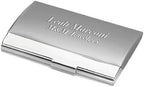 Executive Gift Shoppe Two Tone Engraved Business Card Case | Satin & Polished Silver Pocket Business Card Holder with Free Engraving by ExecutiveGiftShoppe