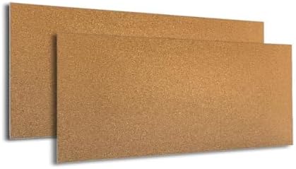 Manton Cork 12" x 36" x 1" Thick Cork Sheets (2-Pack), 100% Natural and Sustainable Cork Bulletin Boards. Perfect for Home, School, and Office by MantonCork