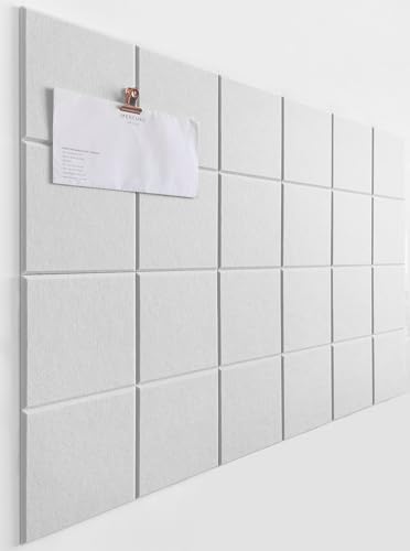 Felt Bulletin Board- Cork Board Tiles Alternative - 6 Pack Square Felt Wall Tiles with Safe Removable Adhesive Tabs - by DesignerManufacturerofInnovativeBulletinBoardSolutionsforHomeOffice