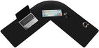 ZORESYN PU Leather L Shaped Desk Mat (43.3"+43.3") x 13" Black by ZORESYN
