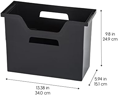 IRIS USA 6-Pack Medium Desktop File Box with Open Lid, Black - Image 2