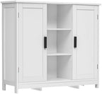 Iwell Storage Cabinet with 2 Doors and 4 Storage Shelves, Buffet Cabinet, Bathroom Cabinet for Living Room, Entryway, Home Office, White by IWELL