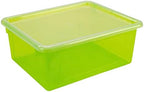 Storex Letter Size Deep Storage Tray – Organizer Bin with Non-Snap Lid for Classroom, Office and Home, Assorted Tints, 5-Pack (62550B05C) - Image 6