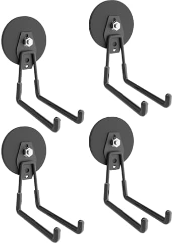 Magnetic Hook Heavy Duty, Cordless Drill Magnetic Hooks, Large Magnetic Storage Hook, Magnet Hooks for Workshop Organization, Garage and Garden Tool Holder(4Pack) by Liftsun