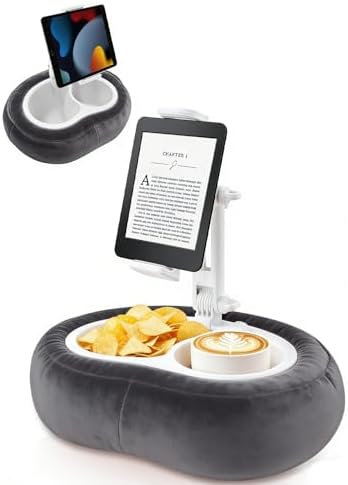 Miledi Tablet Pillow Stand for Bed with Detachable Snack Bowl, Black by Miledi