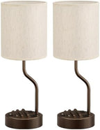 Fenmzee Bedside Lamps for Bedroom Set of 2-18" Brown Table Lamp for Desk - Image 7