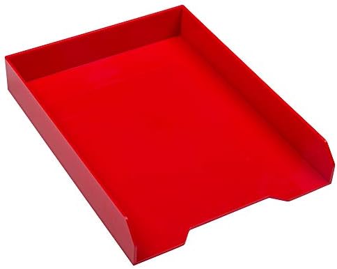 JAM PAPER Stackable Paper Trays - Red - Desktop Document, Letter, & File Organizer Tray - 2/Pack - Image 4