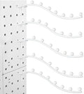 Yaocom 20 Pcs Peg Board Waterfall Hook Shelving Hooks Metal 7 Station Pegboard Display Wall Hangers Face Out Fit 1/4" for Garage Kitchen Store(White) by Yaocom