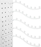 Yaocom 20 Pcs Peg Board Waterfall Hook Shelving Hooks Metal 7 Station Pegboard Display Wall Hangers Face Out Fit 1/4" for Garage Kitchen Store(White) by Yaocom