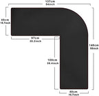 ZORESYN L-Shaped Desk Mat PU Leather Black, (55"+54") x15.7 - Image 2