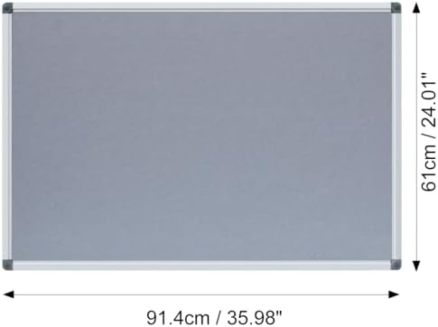 DEVELOP 36x24 Inch Gray Felt Bulletin Board, Wall Mounted Pin Memo Notice Cork Board with Silver Aluminium Frame for Office, Home, and Classroom, Includes 10 Push Pins - Image 5